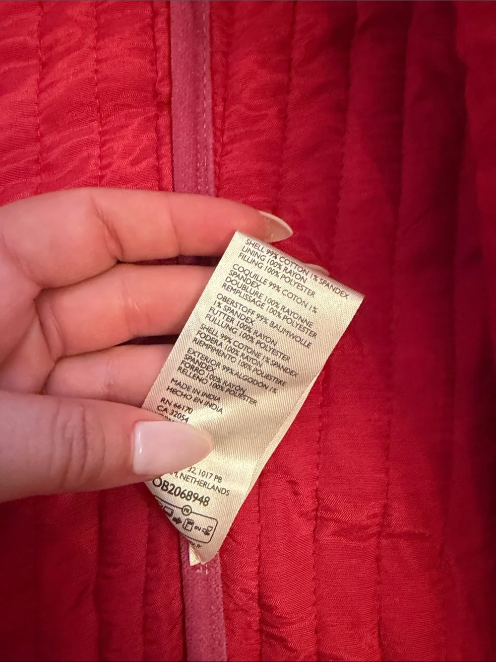 Free People Natalia Quilted Jacket In Sweet Heart